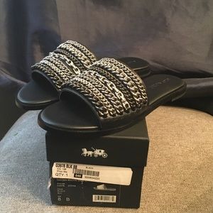 Coach Hayden Leather chain slides- sz 8M